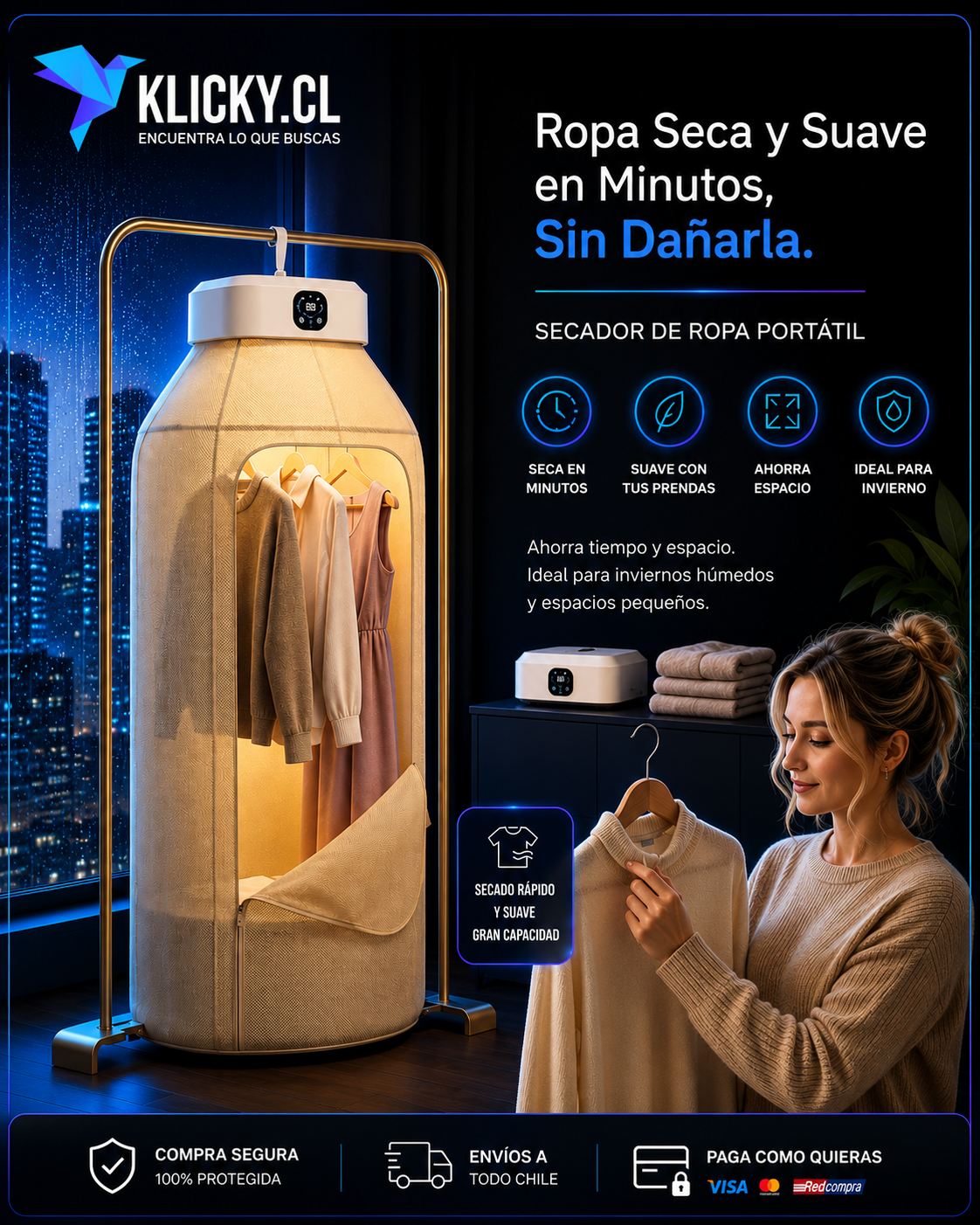 SECADORA DE ROPA PORTÁTIL